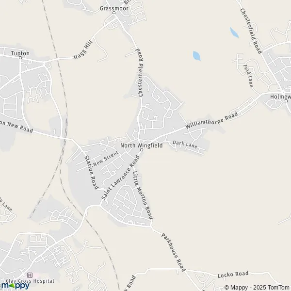 Map North Wingfield map of North Wingfield (S42 5) and useful information