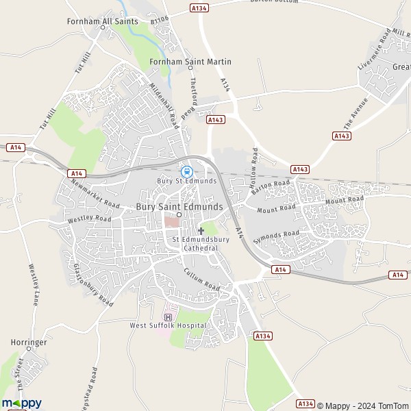 Map Saint Edmundsbury Map Of Saint Edmundsbury IP28 8 And Practical