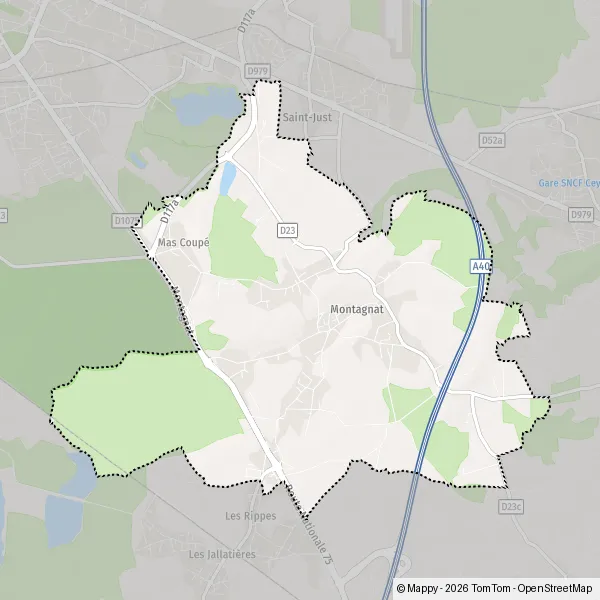 Map Montagnat: map of Montagnat (01250) and practical information