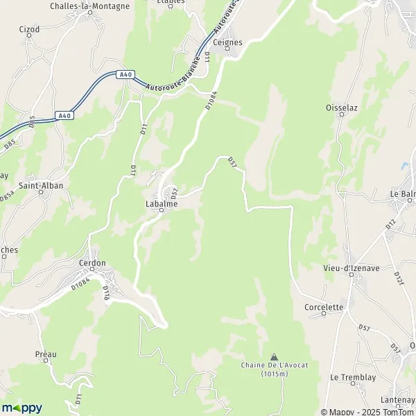 Map Labalme map of Labalme (01450) and practical information