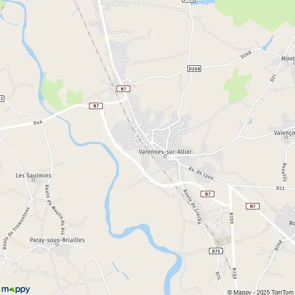 Map VarennessurAllier map of VarennessurAllier (03150) and