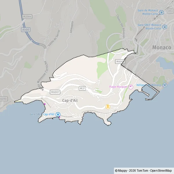 Map Cap-d'Ail: map of Cap-d'Ail (06320) and practical information