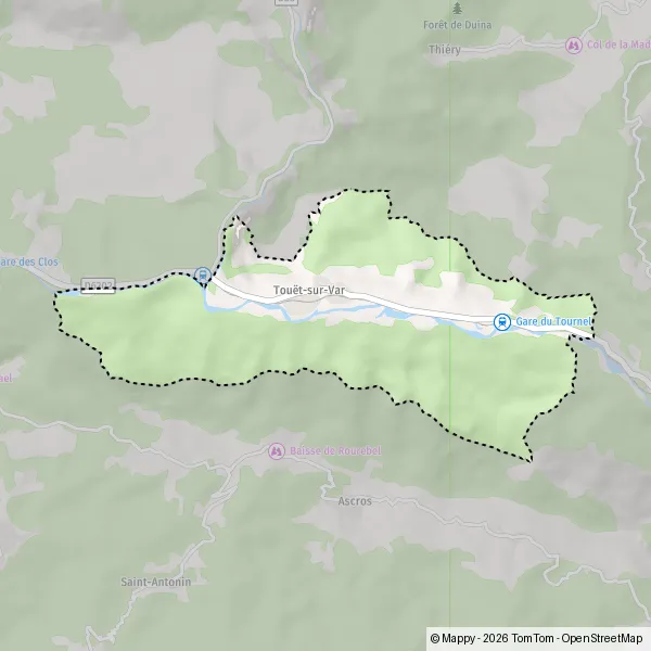Map Touët-sur-Var: map of Touët-sur-Var (06710) and practical information