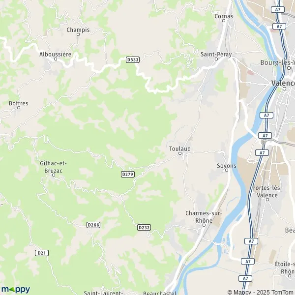 Map Toulaud map of Toulaud (07130) and practical information