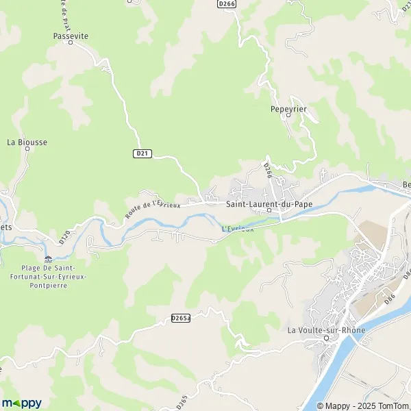 Map SaintLaurentduPape map of SaintLaurentduPape (07800) and