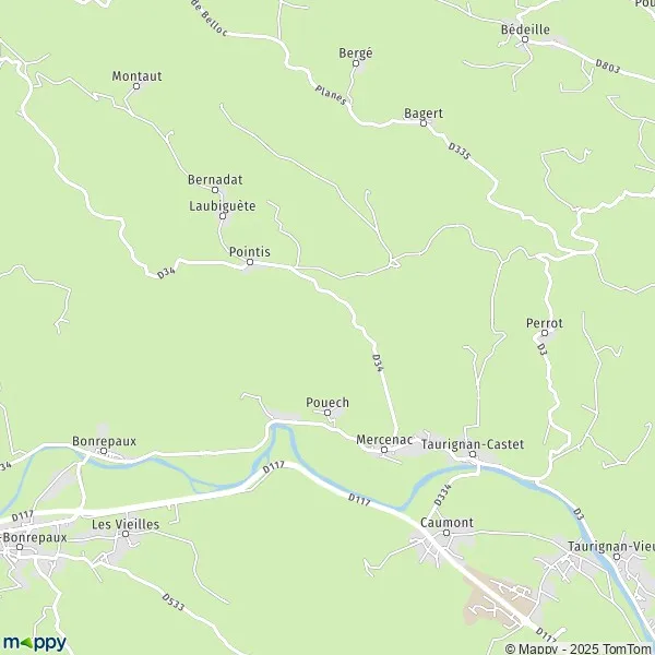 Map Mercenac map of Mercenac (09160) and practical information