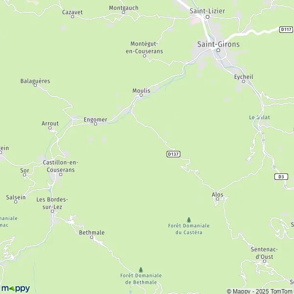 Map Moulis map of Moulis (09200) and practical information