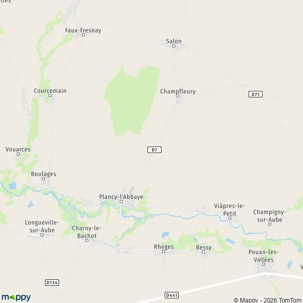 Map Plancyl'Abbaye map of Plancyl'Abbaye (10380) and practical