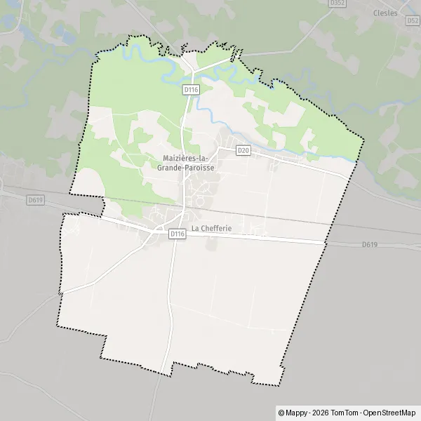 Map Maizières-la-Grande-Paroisse: map of Maizières-la-Grande-Paroisse ...