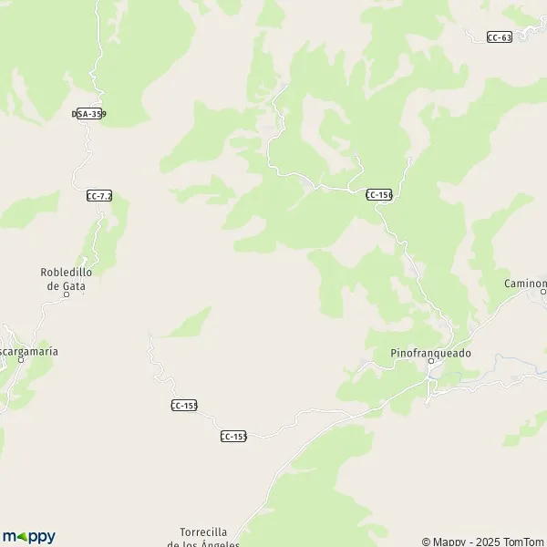 Map Pinofranqueado map of Pinofranqueado (10620) and practical information