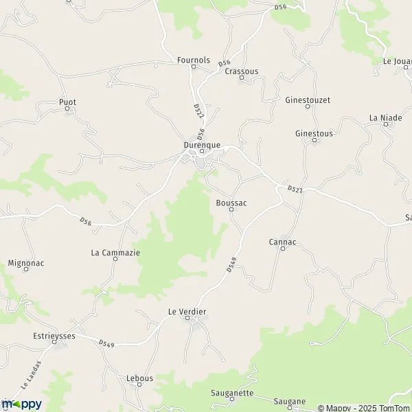 Map Durenque map of Durenque (12170) and practical information