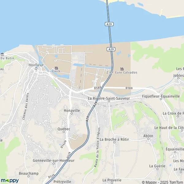 Map La RivièreSaintSauveur map of La RivièreSaintSauveur (14600