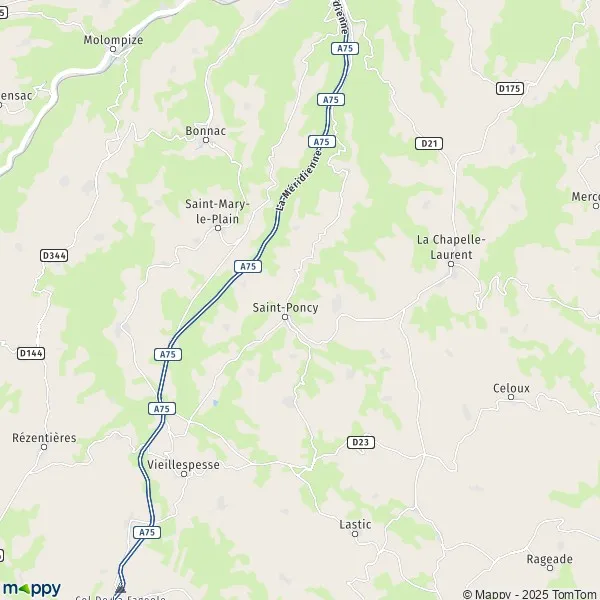 Map SaintPoncy map of SaintPoncy (15500) and practical information