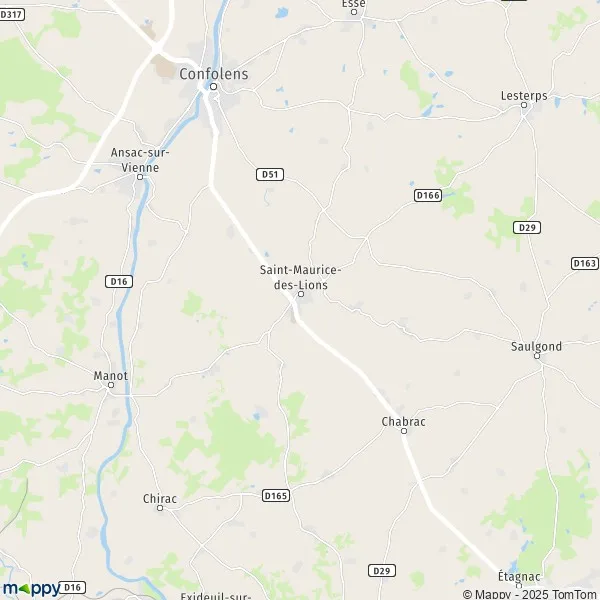Map SaintMauricedesLions map of SaintMauricedesLions (16500) and
