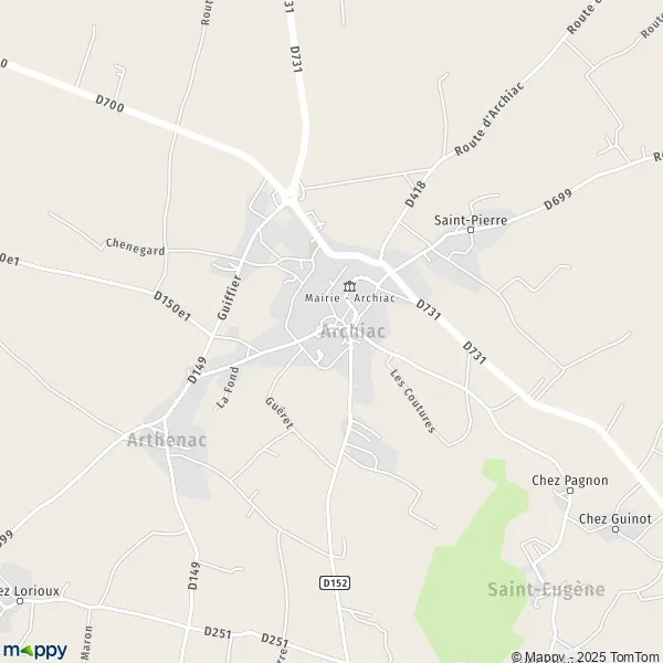 Map Archiac map of Archiac (17520) and practical information