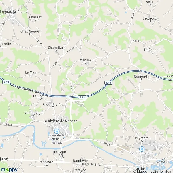 Map Mansac map of Mansac (19520) and practical information
