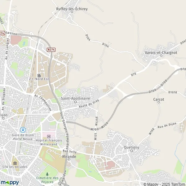 Map SaintApollinaire map of SaintApollinaire (21850) and practical