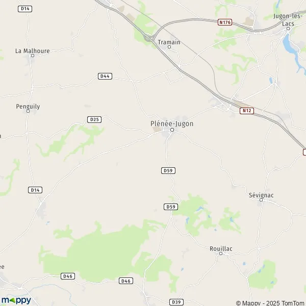 Map PlénéeJugon map of PlénéeJugon (22640) and practical information