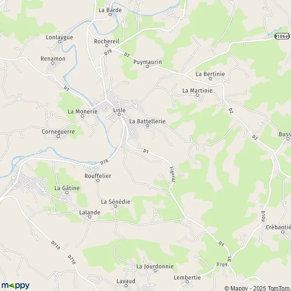 Map Lisle map of Lisle (24350) and practical information