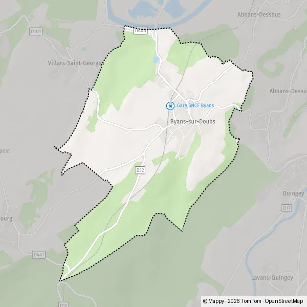 Map Byans-sur-Doubs: map of Byans-sur-Doubs (25320) and practical ...