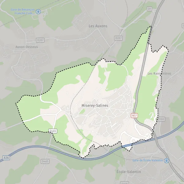 Map MisereySalines map of MisereySalines (25480) and practical