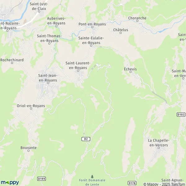 Map SaintLaurentenRoyans map of SaintLaurentenRoyans (26190) and