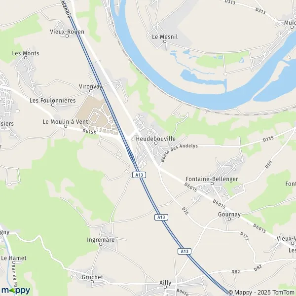 Map Heudebouville map of Heudebouville (27400) and practical information