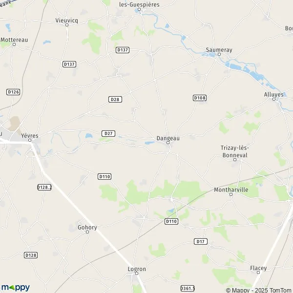 Map Dangeau map of Dangeau (28160) and practical information