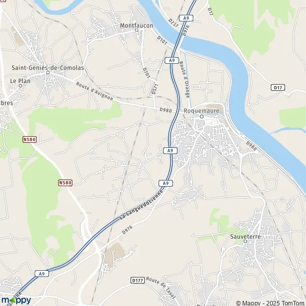 Map Roquemaure map of Roquemaure (30150) and practical information