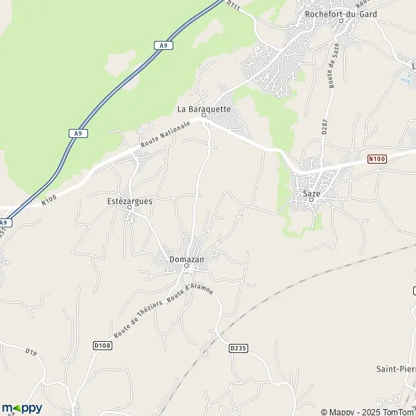 Map Domazan map of Domazan (30390) and practical information