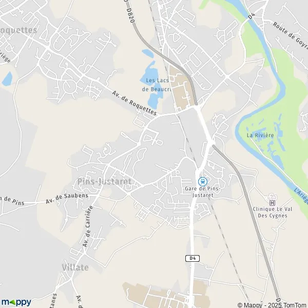 Map PinsJustaret map of PinsJustaret (31860) and practical information