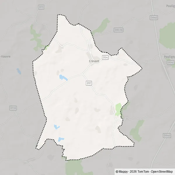 Map Crevant: map of Crevant (36140) and practical information