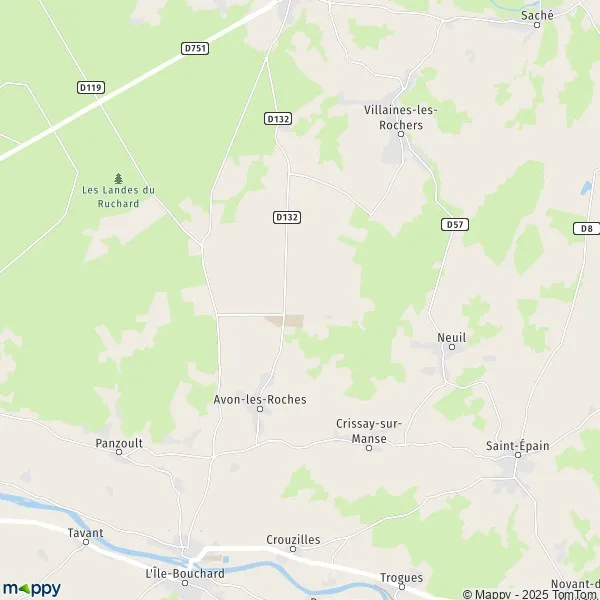 Map AvonlesRoches map of AvonlesRoches (37220) and practical