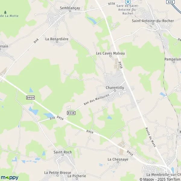 Map Charentilly map of Charentilly (37390) and practical information