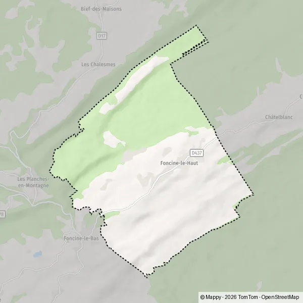 Map FoncineleHaut map of FoncineleHaut (39460) and practical