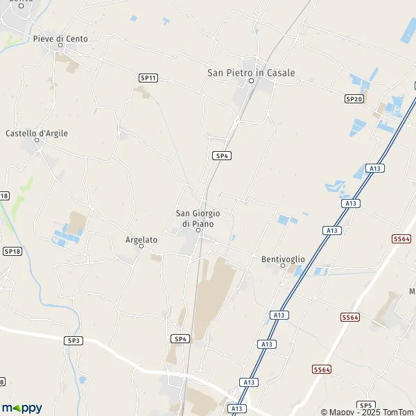 Map San di Piano map of San di Piano (40016) and