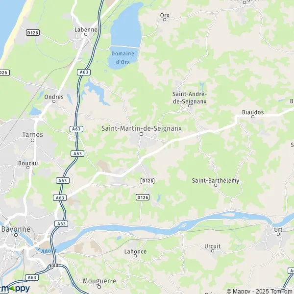 Map SaintMartindeSeignanx map of SaintMartindeSeignanx (40390