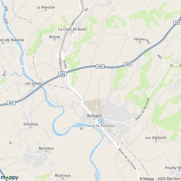 Map Balbigny map of Balbigny (42510) and practical information