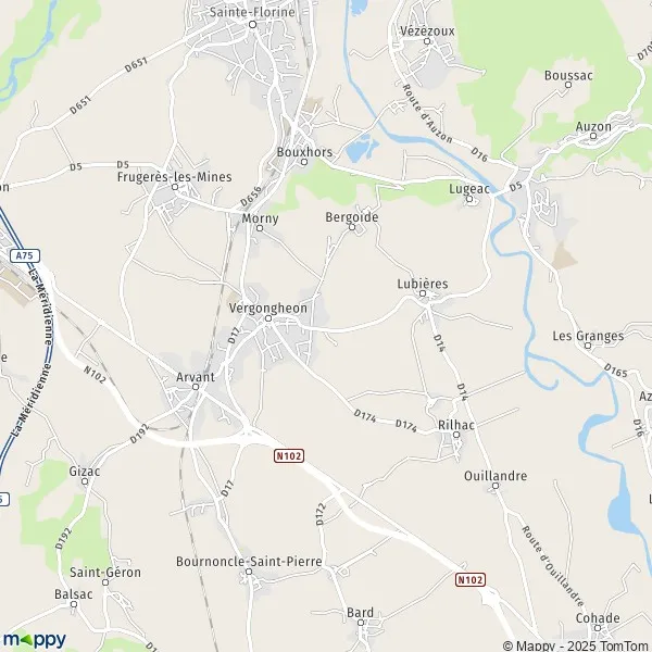 Map Vergongheon map of Vergongheon (43360) and practical information