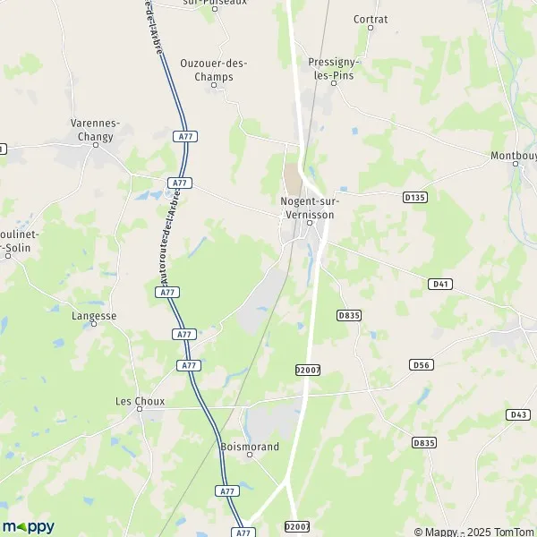 Map NogentsurVernisson map of NogentsurVernisson (45290) and