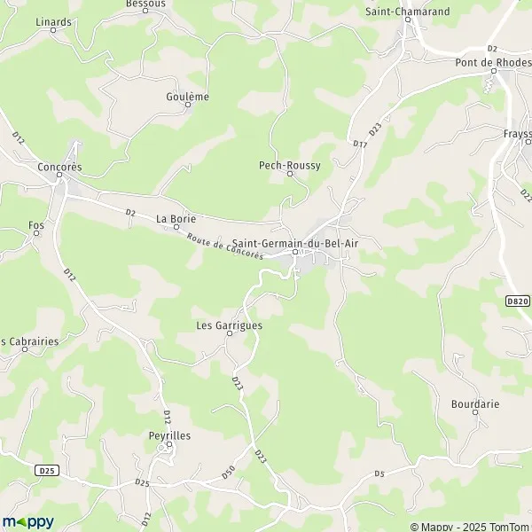Map SaintGermainduBelAir map of SaintGermainduBelAir (46310