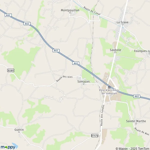 Map Samazan map of Samazan (47250) and practical information