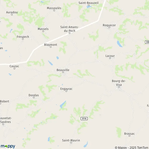 Map Beauville map of Beauville (47470) and practical information