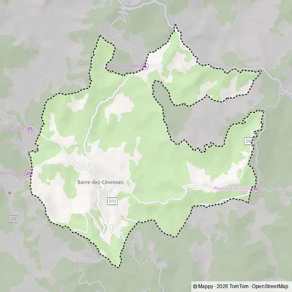 Map Barre-des-Cévennes: map of Barre-des-Cévennes (48400) and practical ...