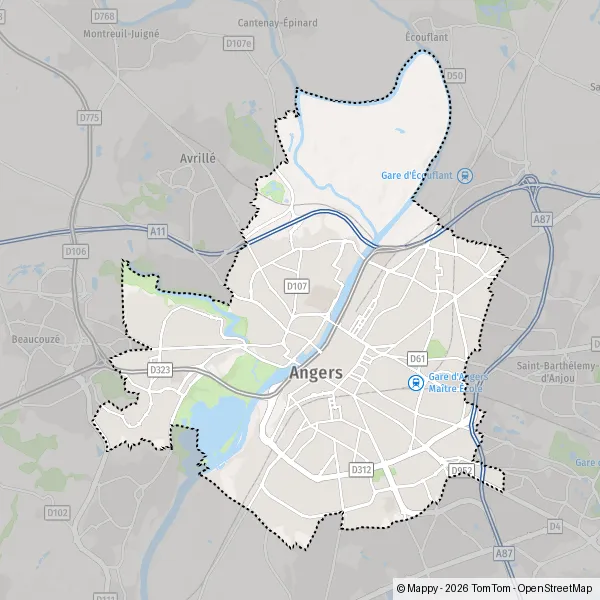 Map Angers: map of Angers (49000) and practical information