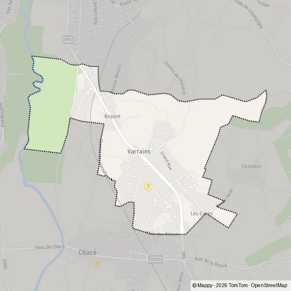 Map Varrains: map of Varrains (49400) and practical information