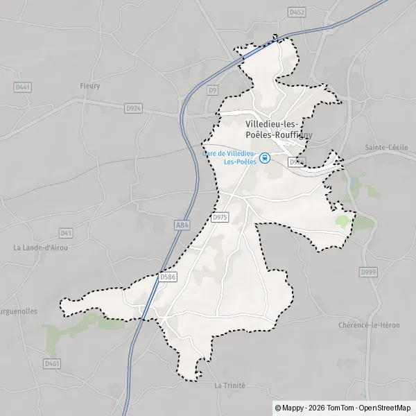 Map Villedieu-les-Poêles-Rouffigny: map of Villedieu-les-Poêles ...