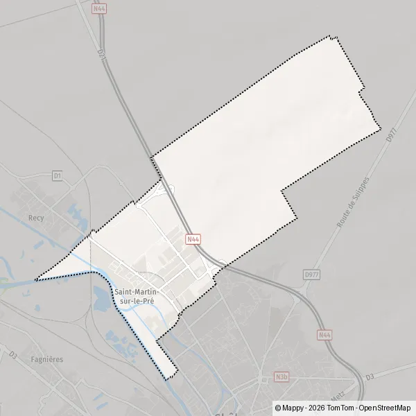 Map Saint-Martin-sur-le-Pré: map of Saint-Martin-sur-le-Pré (51520) and ...