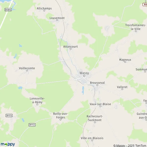 Map Wassy map of Wassy (52130) and practical information