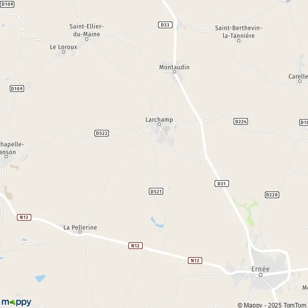 Map Larchamp map of Larchamp (53220) and practical information